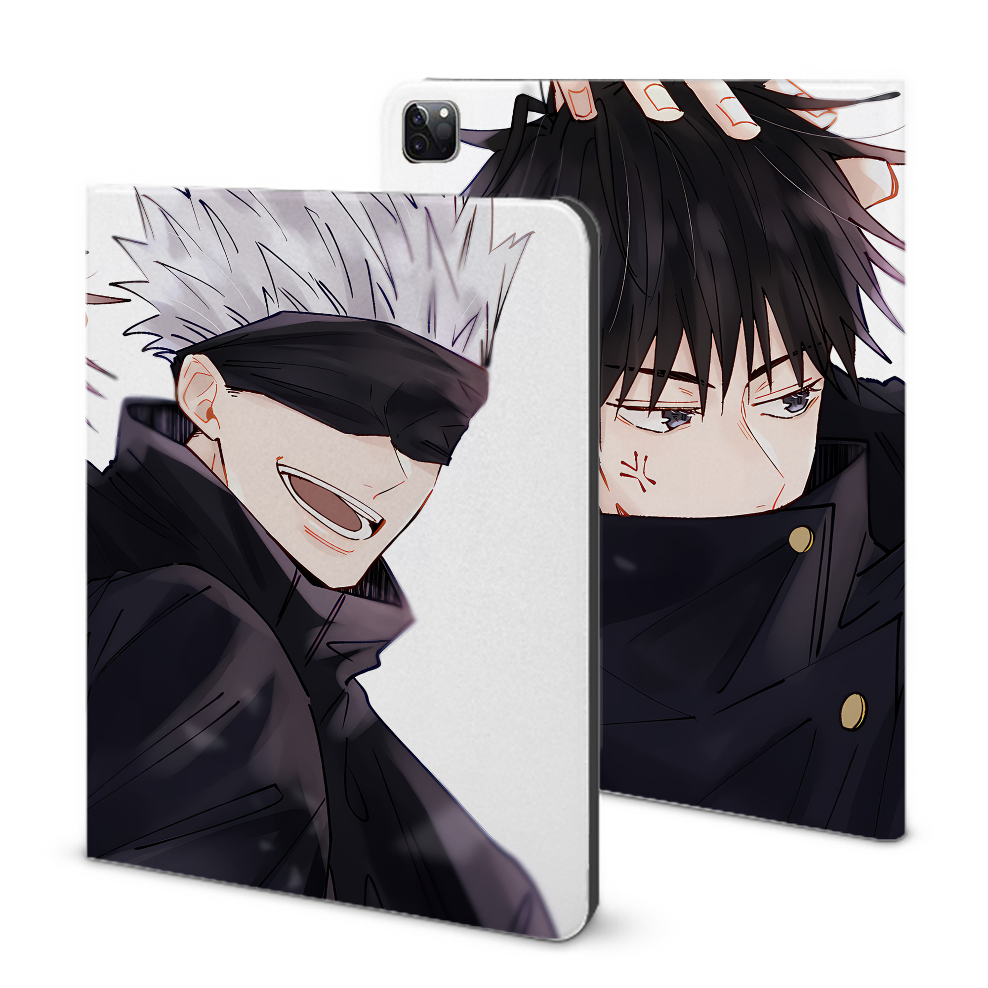 （画像用） 呪術廻戦 Jujutsu Kaisen IPad ケース ブック型 PUレザー TPU 耐衝撃 軽量 薄型 ペン収納なし 全面保護 IPad 各モデル対応